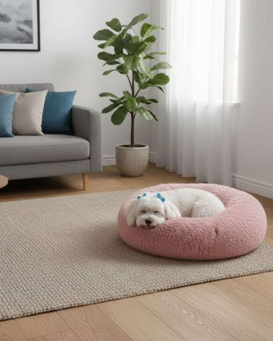 CAMA COJIN CHIPORRO REDONDO 50CM ROSA - 2