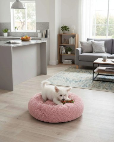 CAMA COJIN CHIPORRO REDONDO 50CM ROSA - 5