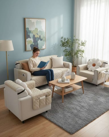 JUEGOS 3+1+1 DE CUBRE SILLON REVERSIBLES CON BOLSAS - 6