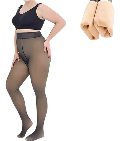 PACK DE 2 PANTYS EFECTO PIEL MUJER PARA INVIERNO CON FORRO - 4