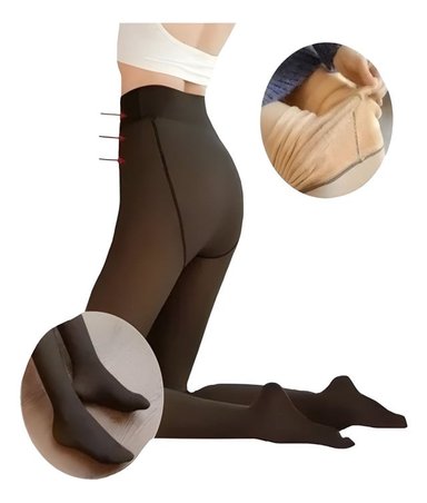 PACK DE 2 PANTYS EFECTO PIEL MUJER PARA INVIERNO CON FORRO - 5