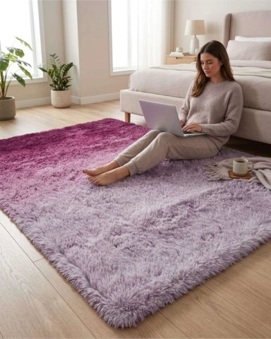 ALFOMBRA SHAGGY PELUDA EXTRA SUAVE VERANO / INVIERNO 180 X 200 CM - 1