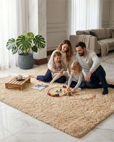 ALFOMBRA SHAGGY PELUDA EXTRA SUAVE VERANO / INVIERNO 300 X 200 CM - 1
