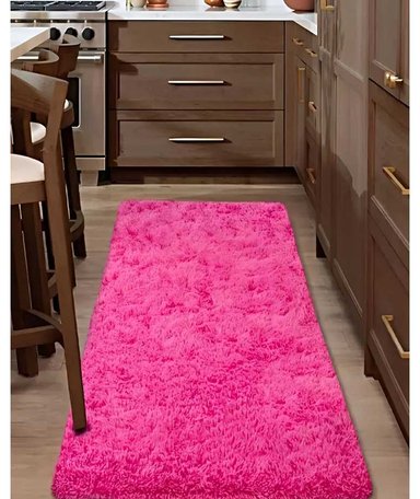 ALFOMBRA PELUDA PASILLERA LIVIANA 70X150 ULTRA SUAVE FUCSIA - 3