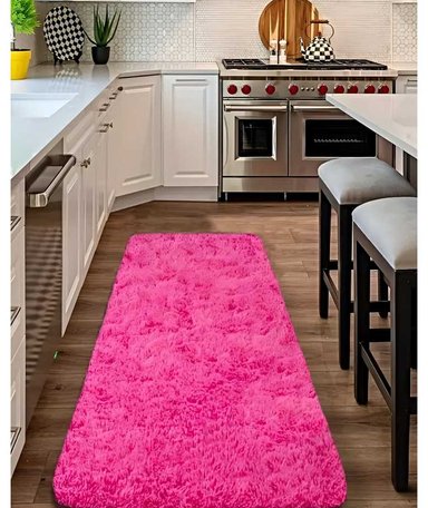 ALFOMBRA PELUDA PASILLERA LIVIANA 70X150 ULTRA SUAVE FUCSIA - 4