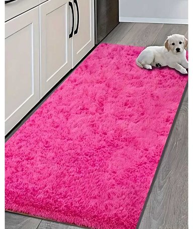ALFOMBRA PELUDA PASILLERA LIVIANA 70X150 ULTRA SUAVE FUCSIA - 5