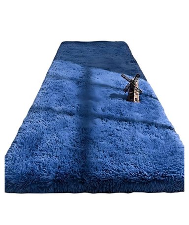 ALFOMBRA PELUDA PASILLERA LIVIANA 70X150 ULTRA SUAVE AZUL - 1