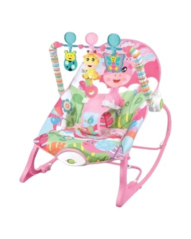 SILLA MECEDORA MULTIFUNCIONAL DE BEBE ROSA 3 EN 1 - 6