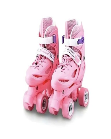 PATINES AJUSTABLES 4 RUEDAS NIÑA ROSADO TALLA M 35-38 - 2