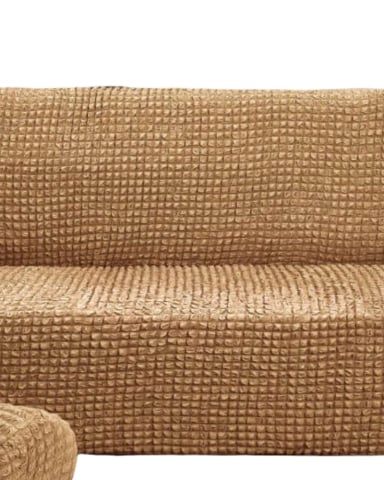 SET DE FUNDAS CUBRE SILLON 3+1+1 - MODELO CUADRILLE CAFE - 3