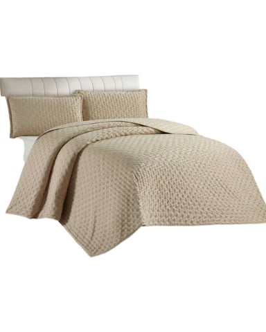 CUBRECAMA 2 PLAZAS DE LUJO EXTRA SUAVE CON RELIEVES DE TUFTING - 2