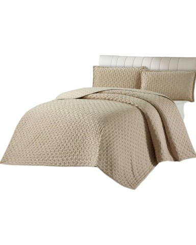 CUBRECAMA 2 PLAZAS DE LUJO EXTRA SUAVE CON RELIEVES DE TUFTING - 3
