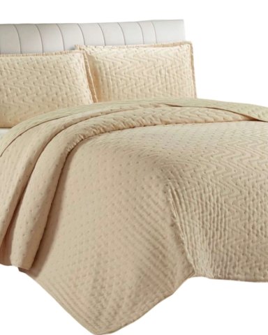 CUBRECAMA 2 PLAZAS DE LUJO EXTRA SUAVE CON RELIEVES DE TUFTING - 1