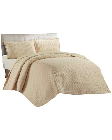 CUBRECAMA 2 PLAZAS DE LUJO EXTRA SUAVE CON RELIEVES DE TUFTING - 2