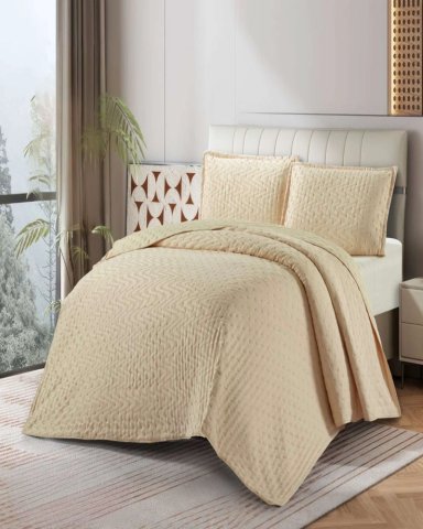 CUBRECAMA 2 PLAZAS DE LUJO EXTRA SUAVE CON RELIEVES DE TUFTING - 4