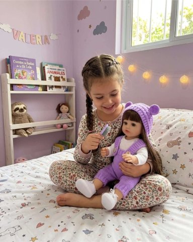 MUÑECA REBORN REALISTA 55 CM 100% SILICONA SUAVE + ACCESORIOS - 1