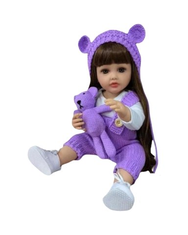 MUÑECA REBORN REALISTA 55 CM 100% SILICONA SUAVE + ACCESORIOS - 6