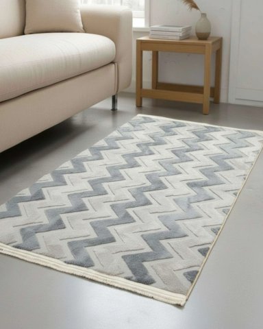 ALFOMBRA CON RELIEVE DISEÑO JACQUARD ANTIDESLIZANTE 150X200 CM - 1