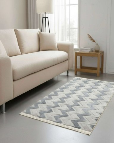 ALFOMBRA CON RELIEVE DISEÑO JACQUARD ANTIDESLIZANTE 150X200 CM - 2