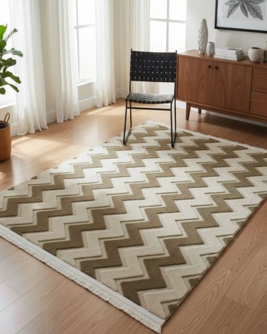 ALFOMBRA CON RELIEVE DISEÑO JACQUARD ANTIDESLIZANTE 200X240 CM - 1