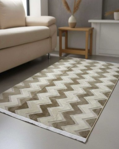 ALFOMBRA CON RELIEVE DISEÑO JACQUARD ANTIDESLIZANTE 200X240 CM - 2