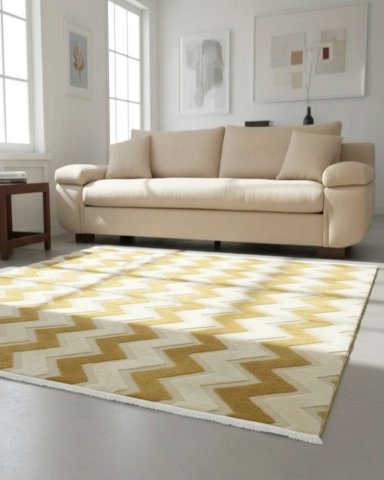 ALFOMBRA CON RELIEVE DISEÑO JACQUARD ANTIDESLIZANTE 180X200 CM - 1