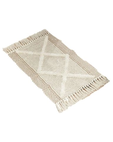 ALFOMBRA DE LINO BAJADA DE CAMA ESTILO BOHO MEDIDA 60 CM X 90 CM - 6