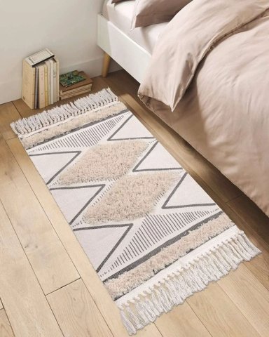 PACK DE 2 ALFOMBRA DE LINO BAJADA DE CAMA ESTILO BOHO MEDIDA 60 CM X 90 CM - 6