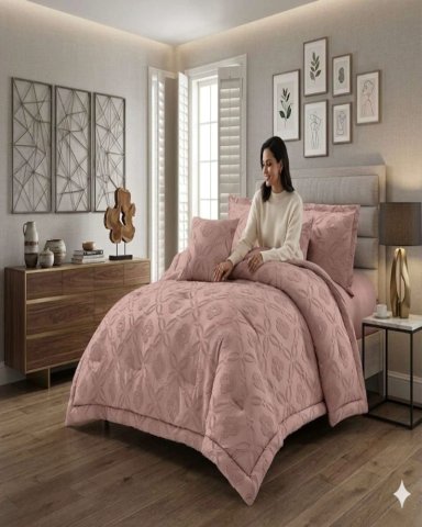 CUBRECAMA QUILT NORDICO DELGADO DISEÑO FLORES 2 PLAZAS - 2