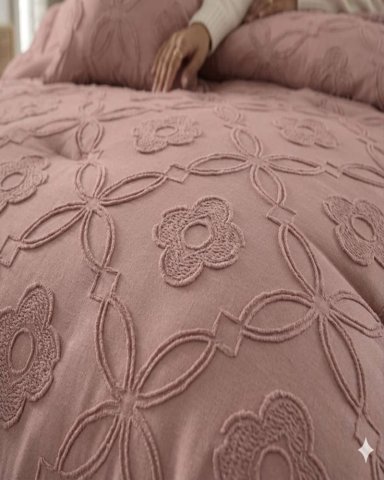 CUBRECAMA QUILT NORDICO DELGADO DISEÑO FLORES 2 PLAZAS - 3