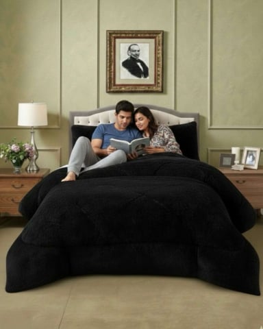 PLUMON CUBRECAMA 2 PLAZAS SHERPA PELUDO INVIERNO DISEÑO SUAVE - 2