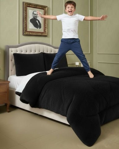PLUMON CUBRECAMA 2 PLAZAS SHERPA PELUDO INVIERNO DISEÑO SUAVE - 5