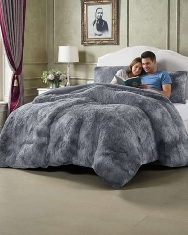 PLUMON CUBRECAMA 2 PLAZAS SHERPA PELUDO INVIERNO DISEÑO SUAVE - 1