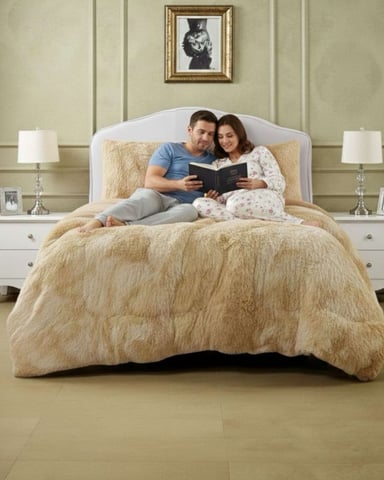 PLUMON CUBRECAMA 2 PLAZAS SHERPA PELUDO INVIERNO DISEÑO SUAVE - 2