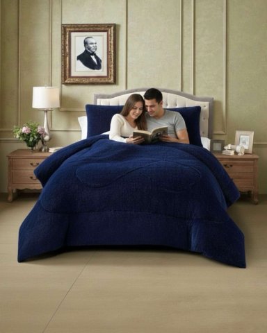 PLUMON CUBRECAMA 2 PLAZAS SHERPA PELUDO INVIERNO DISEÑO SUAVE - 2
