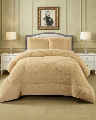 PLUMON CUBRECAMA 2 PLAZAS SHERPA PELUDO INVIERNO DISEÑO SUAVE - 3