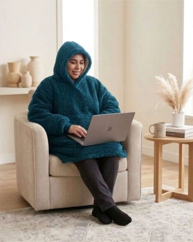MANTA POLERON HOODIE GIGANTE CON CHIPORRO SHERPA - UNISEX TE RMICO - 1