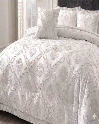 CUBRECAMA QUILT NORDICO DELGADO DISEÑO FLORES KING - 3