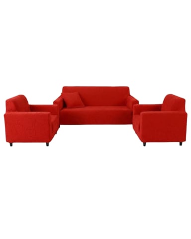 JUEGO DE FUNDAS PARA SILLONES 3+1+1 DISEÑO HOJAS ELASTICAS Y LAVABLES - 5