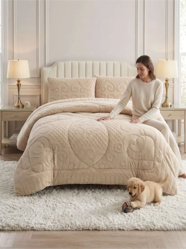 CUBRECAMA PLUMON JACQUARD PREMIUM 2 PLAZAS INVIERNO TE RMICO - 2