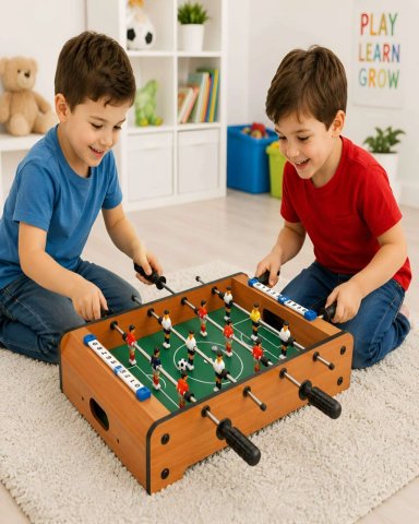 TACA TACA DE MESA MINI FUTBOL DE MADERA JUEGO INFANTIL - 5