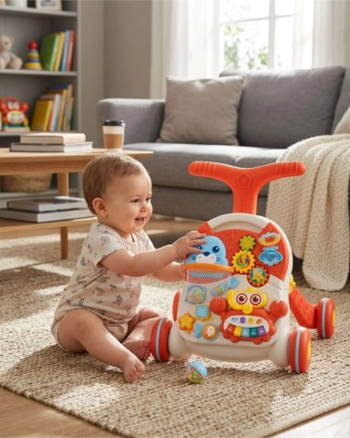 CAMINADORA Y ANDADOR DE BEBE 2 EN 1 MESA DE ACTIVIDADES MUSICAL - 1