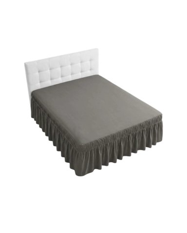 FALDON DE CAMA KING CUBRE BASE CON PLIEGUES - 6