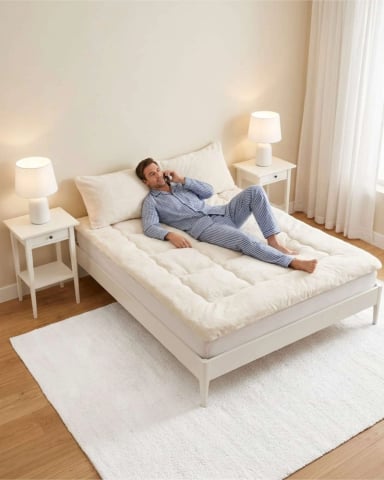 CUBRE COLCHON ACOLCHADO PLUSH ULTRA SUAVE 2 PLAZAS - 2