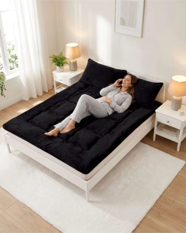 CUBRE COLCHON ACOLCHADO PLUSH ULTRA SUAVE 2 PLAZAS - 4