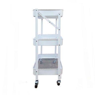 CARRO ORGANIZADOR PLEGABLE CON RUEDAS COLOR BLANCO - 2