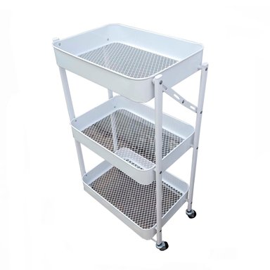 CARRO ORGANIZADOR PLEGABLE CON RUEDAS COLOR BLANCO - 3