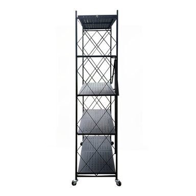 ESTANTE PLEGABLE METÁLICO DE 5 NIVELES CON RUEDAS COLOR NEGRO - 3