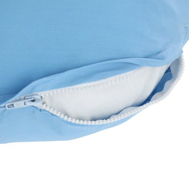 COJÍN SUEÑO BLANCO ALMOHADA MULTIFUNCIONAL MATERNAL MAS LA FUNDA 144 HILOS 87 X 32 CM CELESTE - 2