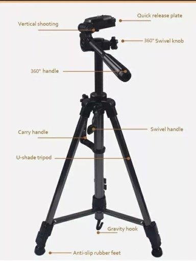 TRÍPODE PROFESIONAL CÁMARA/CELULAR UNIVERSAL ALUMINIO 1.7MTS - 4